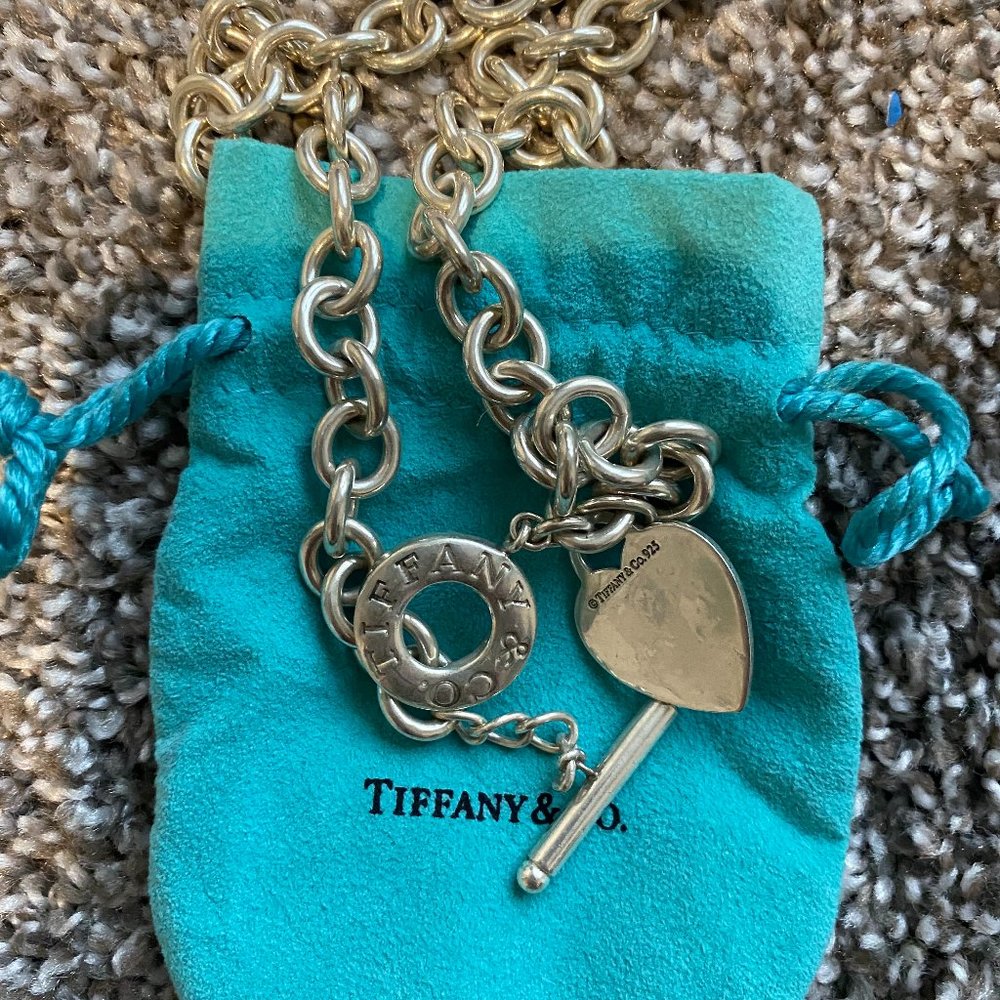 Authentic Tiffany & Co 925 Heart Toggle Necklace